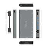 Aisens Usb-C Dock 8 En 1 - Usb-C A 1xhdmi - 1xrj45 - 3xusb-A - 1xusb-C Datos+Pd - 1xsd - 1xmicro Sd - 10cm - Gris