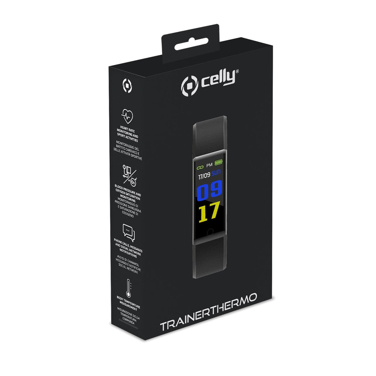 Smartband Celly Trainerthermobk Reloj Inteligente Deportivo 2,44 Cm (0.96") Lcd Negro