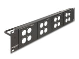Delock 88195 Patchpanel Tipo-D De 19" Con 4 Placas Tipo-D De 86 X 86 Mm Y 4 Puertos 2u Negras