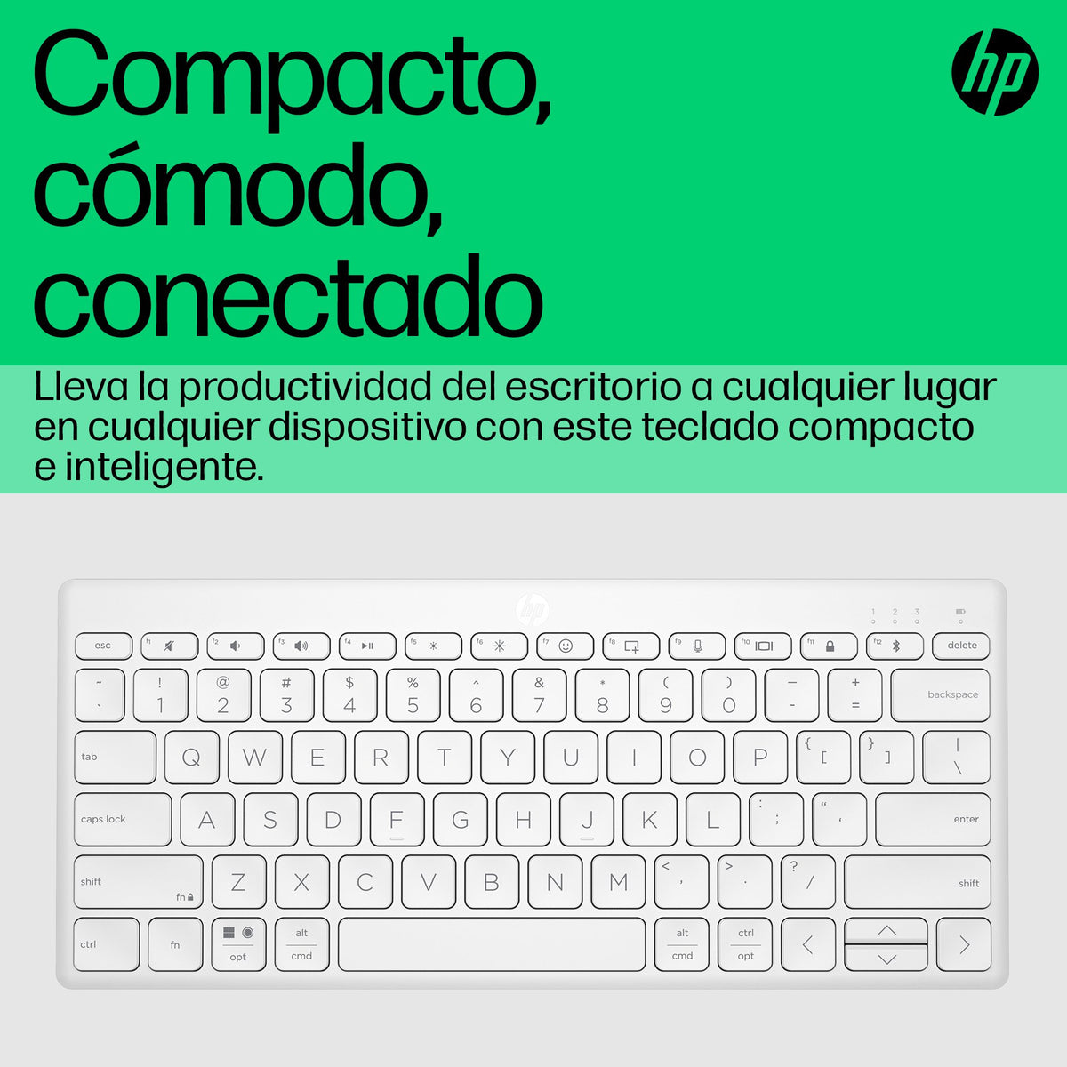 EAN 196548516759 - HP 350 WHT Compact Multi-Device Keyboard teclado Hogar Blanco imagen 4
