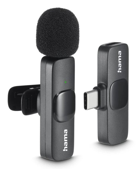 Microfono Hama De Solapa Inalambrico - 2200 Ohm - Usb-C - Sujeccion Con Clip - Negro