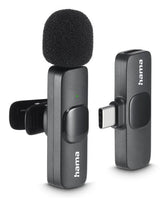 Microfono Hama De Solapa Inalambrico - 2200 Ohm - Usb-C - Sujeccion Con Clip - Negro