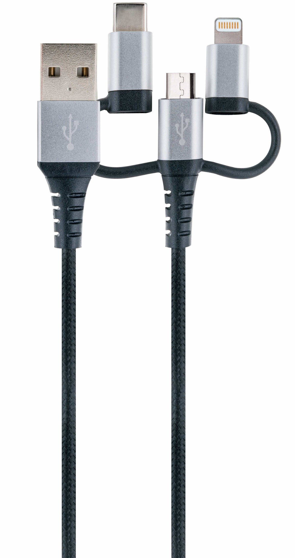 Schwaiger Carga Y Sincronización Universal 3 En 1 Negro / Plateado 1,5 M