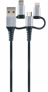 Schwaiger Carga Y Sincronización Universal 3 En 1 Negro / Plateado 1,5 M
