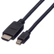 EAN 7611990134007 - ROLINE 11.04.5791 adaptador de cable de vídeo 2 m Mini DisplayPort Negro imagen 1