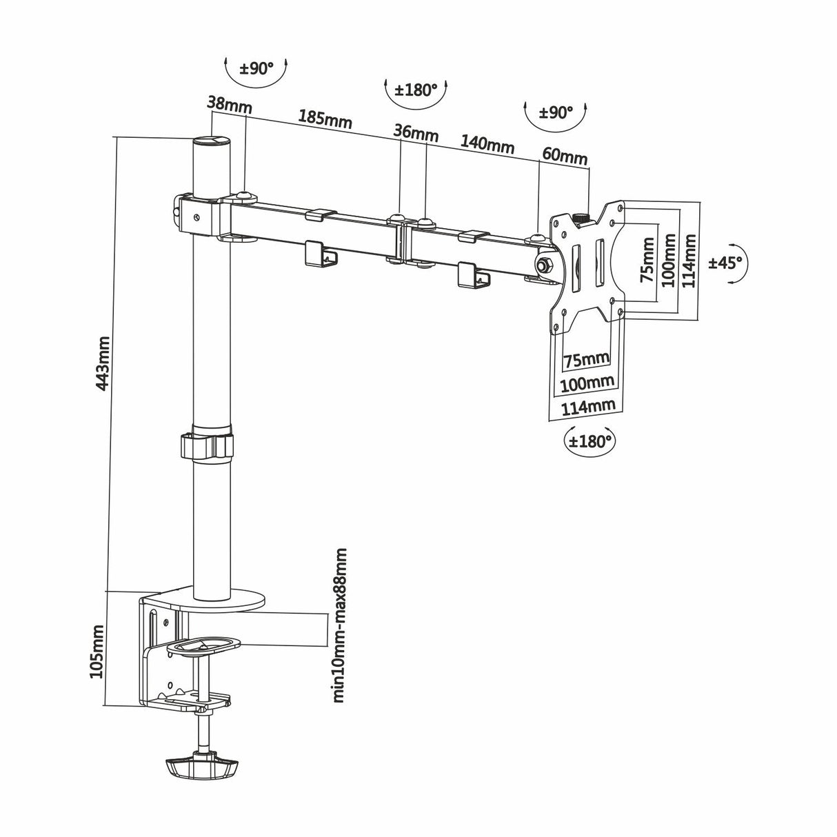 Aisens Soporte De Mesa Eco Giratorio E Inclinable (13?-32?) - Negro