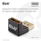 EAN 8719214473129 - CLUB3D DISPLAYPORT MALE TO DISPLAYPORT 1.4 FEMALE 90 DEGREE ANGLED ADAPTER 4K120HZ M/F - Adapter imagen 2