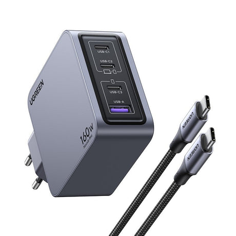 EAN 6941876228775 - Ugreen Nexode Pro 160W GaN Charger with USB-C Cable Universal Negro, Gris Corriente alterna Carga rápida  imagen 3