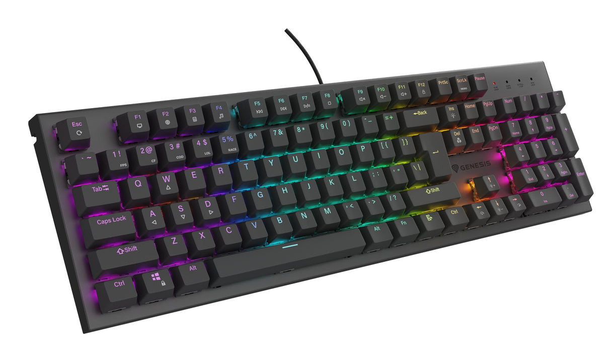 Genesis Thor 303 Rgb Mechanical Gaming Keyboard, Outemu Brown Switch, Us Layout, Wired, Black