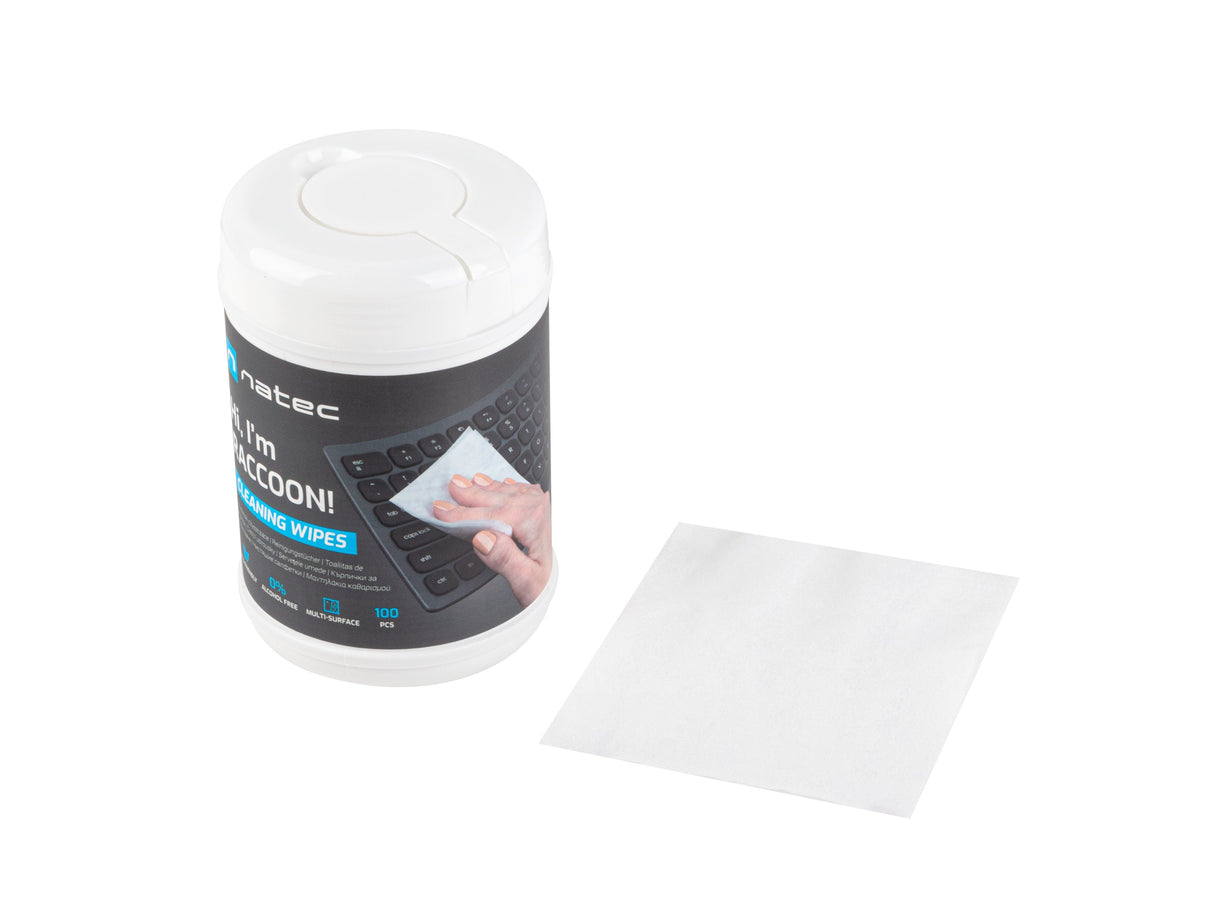 Toallitas Limpiadoras Natec Racoon 10x10 Cm Pack 100 Uds