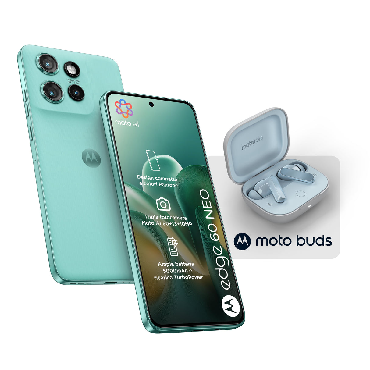 Motorola Edge 60 Neo 8+256gb 6.36" 5g Pantone Frostbite + Buds Ds Ita