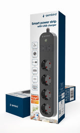 EAN 8716309128407 - Gembird TSL-PS-S4U-01 regleta inteligente 4 salidas AC Tipo E 1,5 m 3 3680 W Negro imagen 9