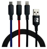 EAN 8436586740665 - SUBBLIM SUB-CAB-3IN101 cable USB USB 3.2 Gen 1 (3.1 Gen 1) 1 m USB A USB C/Micro-USB B/Lightning Negro, A imagen 1