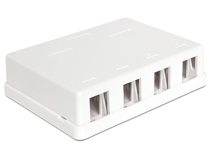 Base Superficie Para Hembras De Panel Keystone Blanca De 4 Tomas
