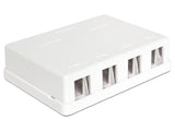 Base Superficie Para Hembras De Panel Keystone Blanca De 4 Tomas