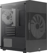 Caja Pc Aerocool Atomic Lite V1 Mini-Tower, Frgb, Vidrio Templado - Negro