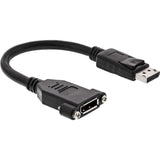 Inline Adaptador Displayport Macho A Hembra 0,2 M, Negro