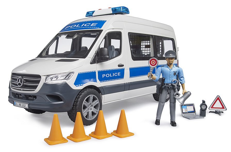 Vehículo Policial Brother Mb Sprinter Con Módulo De Luz Y Sonido, Modelo De Vehículo 4001702026837