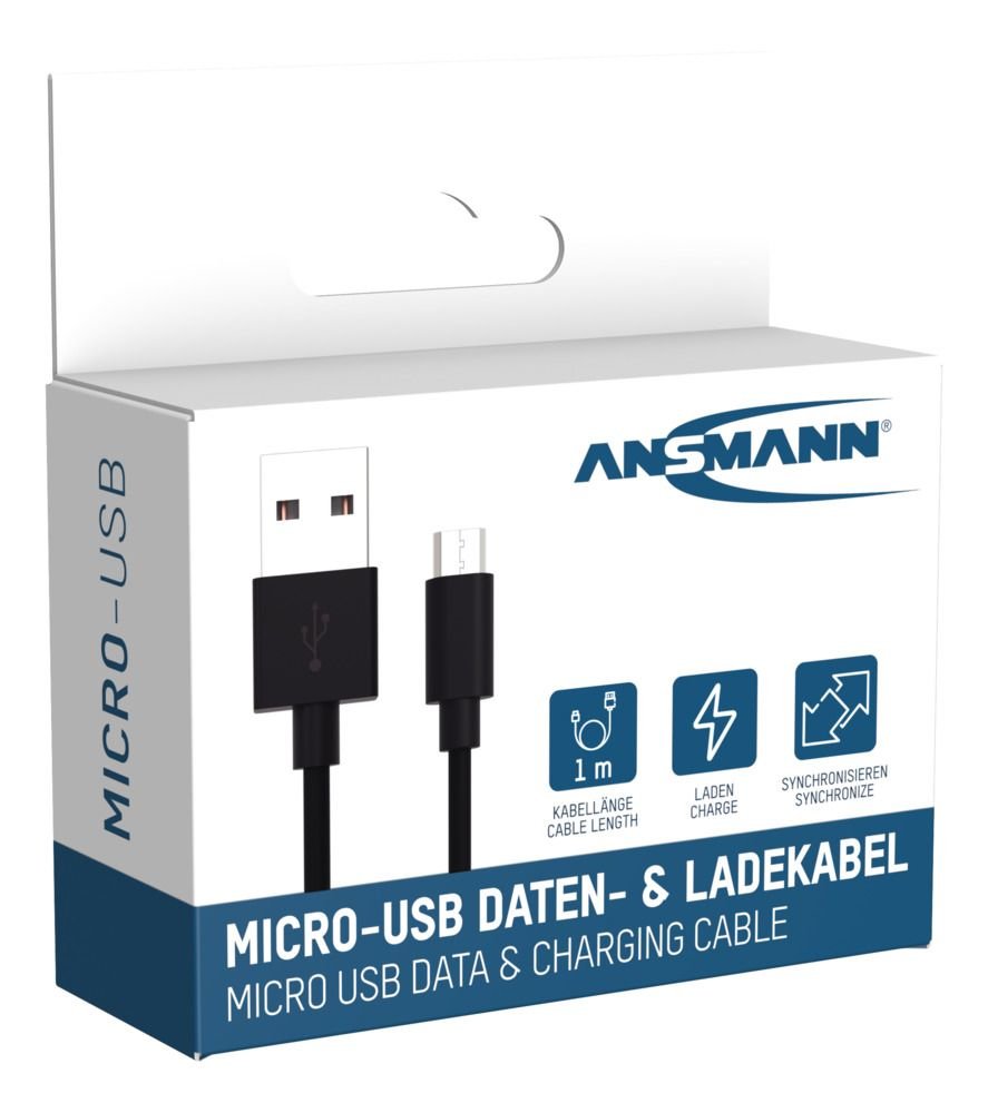 Ansmann Cable De Datos Y Carga Usb A Micro-Usb 100cm
