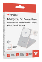 Verbatim Foldable 3-In-1 Magnet. Wireless Pb 10000mah Weiss  32296