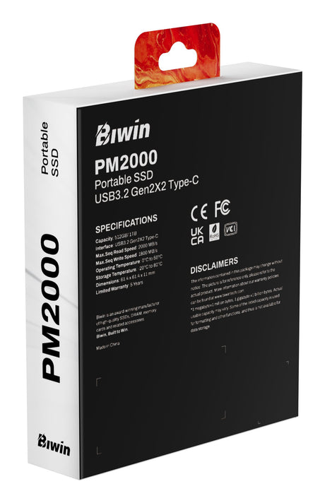 EAN 6955914623637 - Biwin PM2000 512 GB USB Tipo C USB 3.2 Gen 2x2 Blanco imagen 15