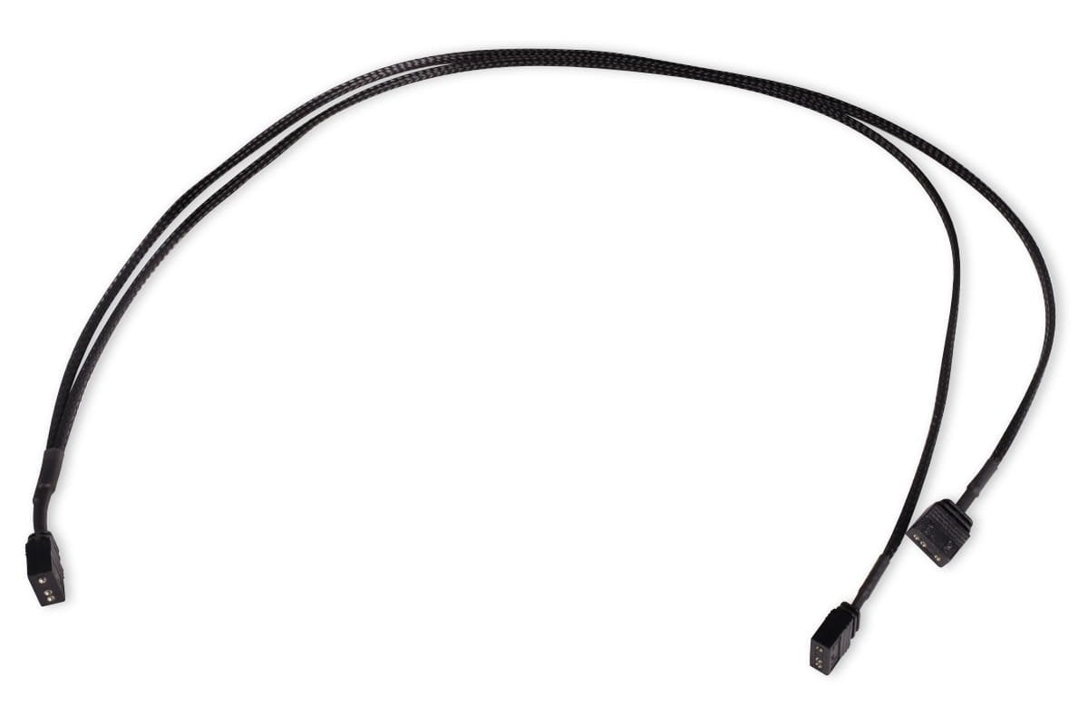 Alfacool Y Divisor De Cable Argb 3 Pines En 2x 3 Pines, 60 Cm De Negro, Incluido El Conector 18706