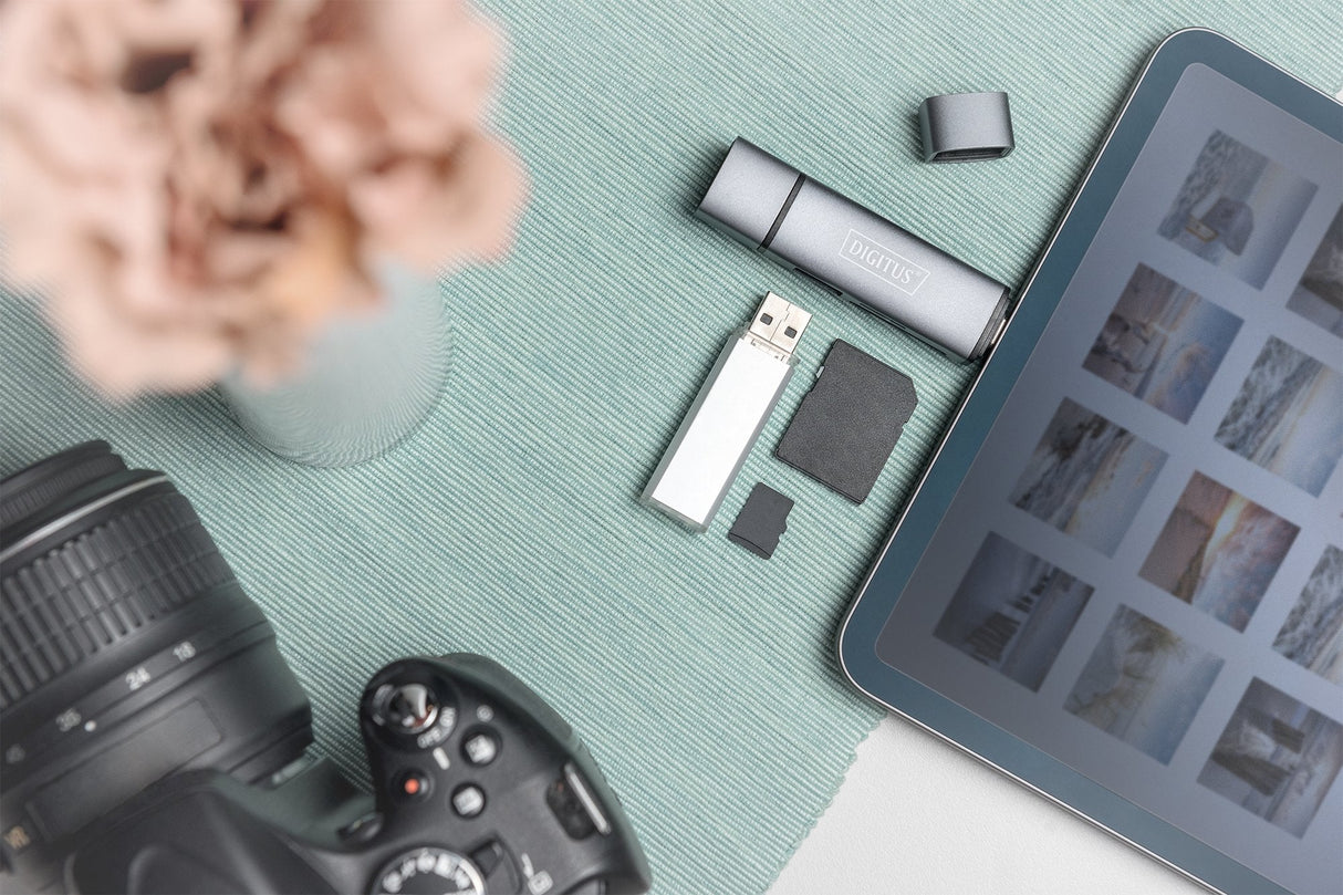 Combo Card Reader Hub Usb-C+   Accs Usb 3.0 1x Sd 1x Microsd Grey