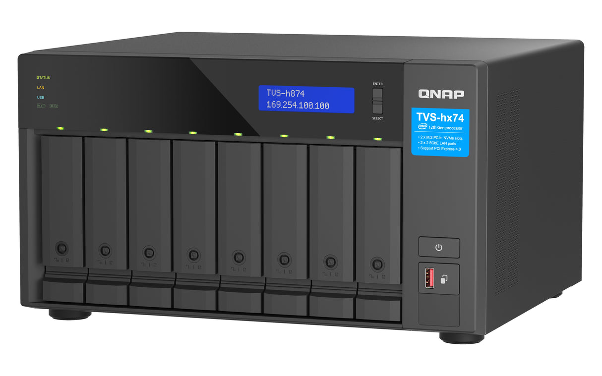 EAN 4711103082409 - QNAP TVS-h874 NAS Torre Intel® Core™ i7 32 GB DDR4 0 TB QuTS hero Negro imagen 5