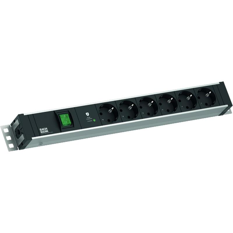 Bachmann 48,26cm 19zoll 1,5he 6xcee7 3 1xschalter 1xspd-Plus 2,0m Cee7 7