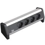 Bachmann Desk Regleta De Mesa De 4 Vías, Aluminio Anodizado
