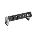 Bachmann Desk Tischsteckdose 2-Fach, Farbe: Inox