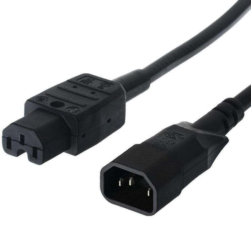 Bachmann Netzcable Kaltgertestecker Stecker Iec320 C14 - Warmgerte Kupplung Iec320 C15 Schwarz 1,5m