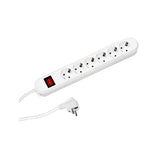 Bachmann Regleta De Enchufes Smart 6 Vías, Blanca 1,5m, Con Interruptor