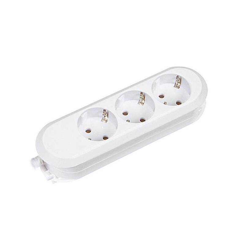 Bachmann Regleta Smart 3 Tomas, Blanco Ohne Aleitung, Sin Interruptor