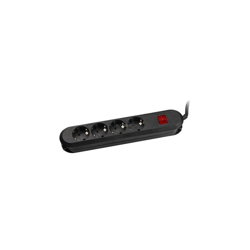 Bachmann Smart Steckdosenleiste 4x Schutzkontakt Schalter Schwarz 1,5m