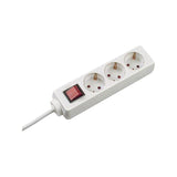 Bachmann Tischmeckdose, 3xdosen(Cee7)->Mecker(Cee7), Selly, 1,5m, Con Schalter, Blanco,