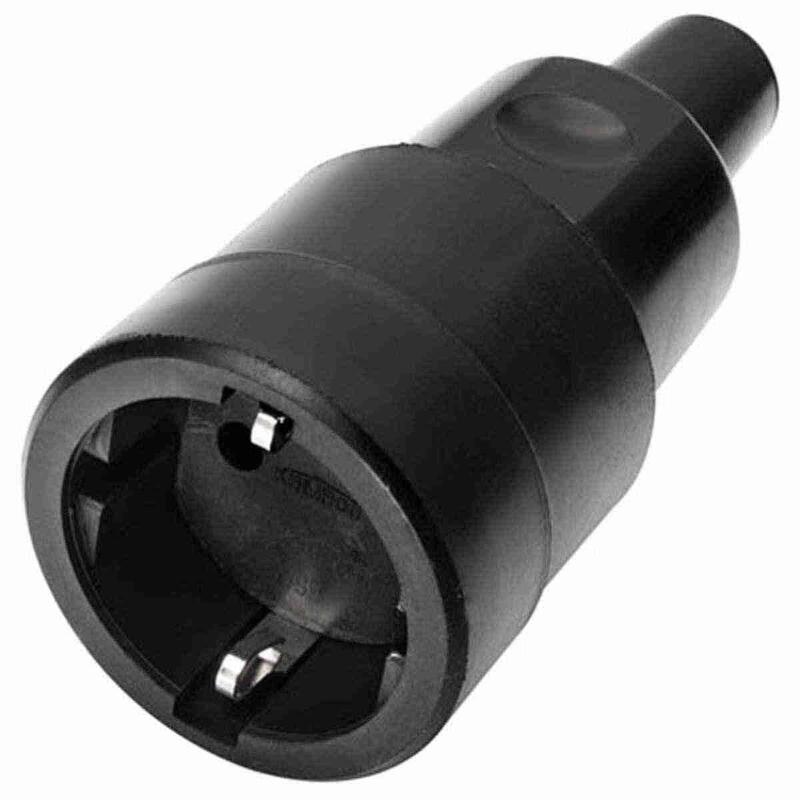Bachmann Vollgummikupplung Cee7 3 Vollgmmi Ip44 Vde, Knickschutz Montierbar, Schwarz