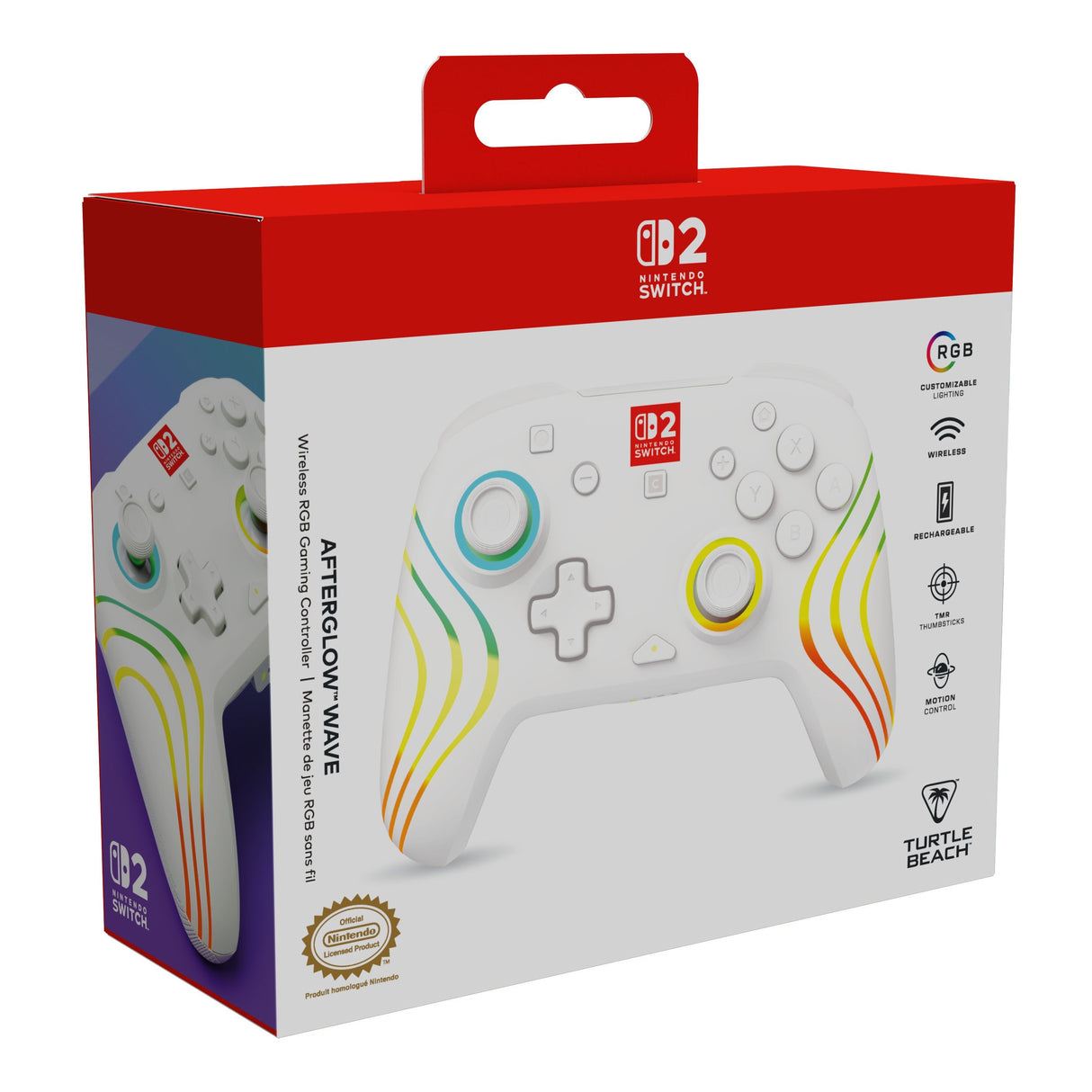 Turtle Beach Afterglow Blanco Mando De Juego Rgb Inalámbrico Para Nintendo Switch 2