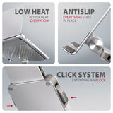 Stnd-Lr Podstawa Do Laptopów Aluminiowa 10-16" Regulowane Katy Nachylenia, Obrót O 360 Stopni