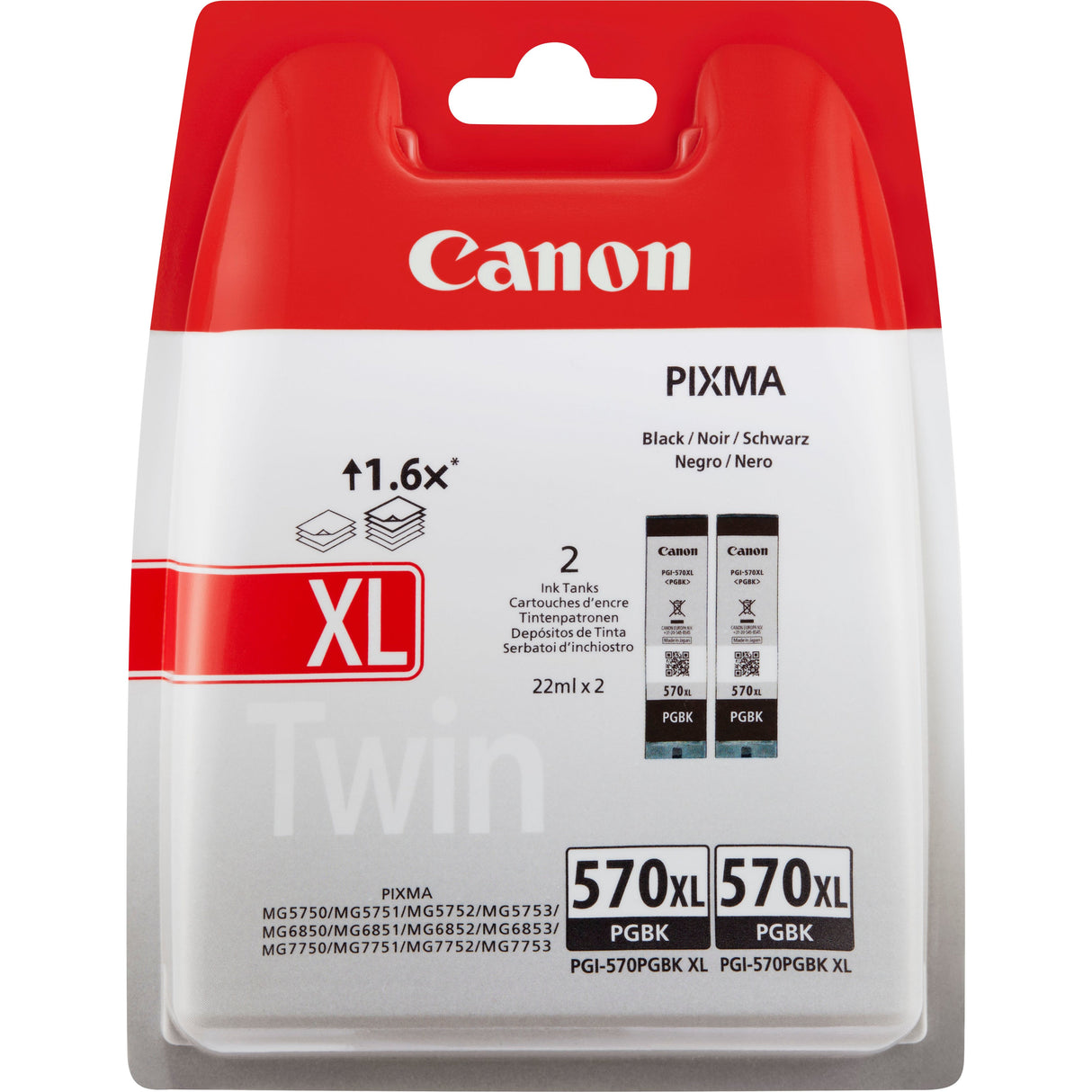 EAN 8714574631806 - Canon 0318C007 cartucho de tinta 2 pieza(s) Original Alto rendimiento (XL) Negro imagen 1