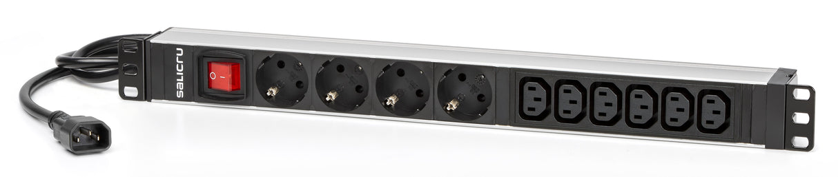 Regleta 4+6tomas Salicru Sps 4f+6f Pdu Sch+C13/C14 Rack 1u/100-250v/Salidas Ac 4 Sch+6 Ac C13/Interr 680ca000006
