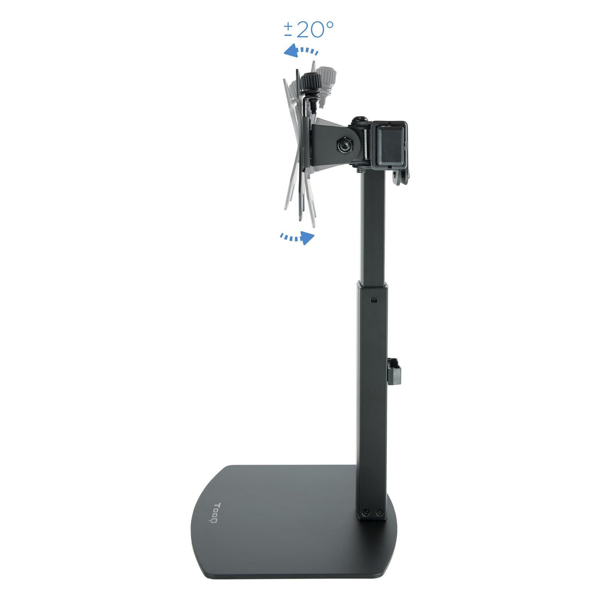 Tooq Soporte De Mesa Para 2 Monitores De 17"-27" - Regulacion De Altura Por Piston De Gas - Gestion De Cables - Peso