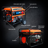 Extralink Ex.30370 Motor-Generador 5000 W 25 L Gasolina Negro, Naranja