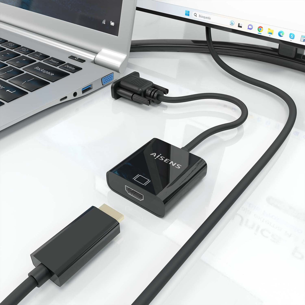 EAN 8435739901601 - AISENS A115-0873 adaptador de cable de vídeo 0,2 m HDMI + 3.5mm + Micro-USB Type-B VGA (D-Sub) imagen 6