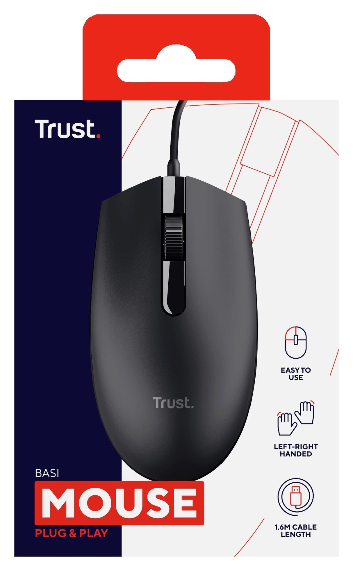 Ratón Con Cable Trust Basi 24271
