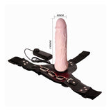 Baile Arnés Con Dildo Vibrador Natural 18.5 Cm
