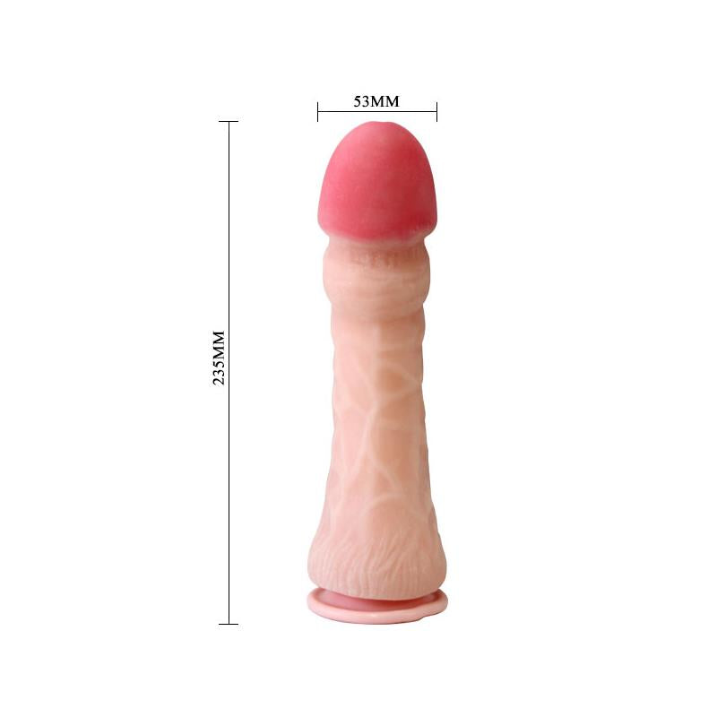 Dildo Baile  Con Ventosa Color Natural 23.5 Cm