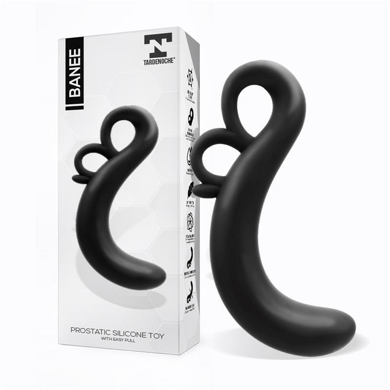 Banee Estimulador Prostático De Fácil Extracción Silicona Negro