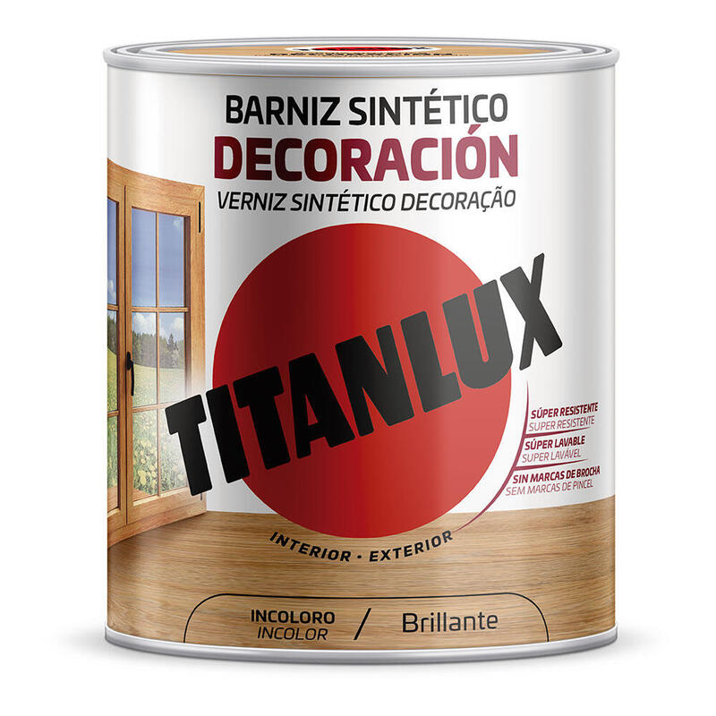 Barniz Sintético Decoración Brillante Incoloro 4l Titanlux M10100004