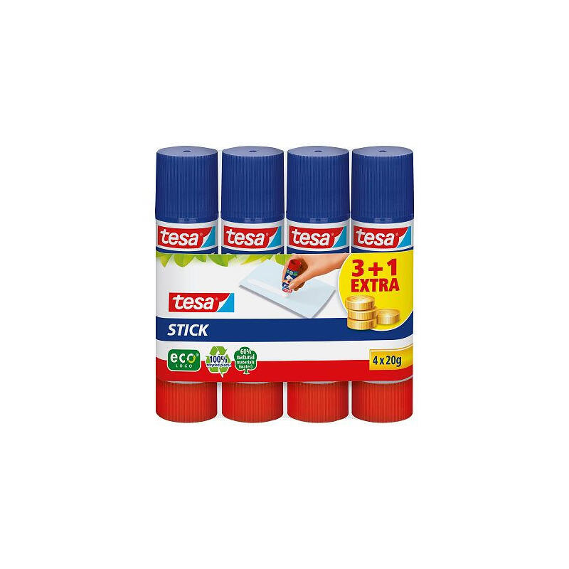 Barras De Pegamento Tesa, Paquete De 3 + 1 Gratis, 20g